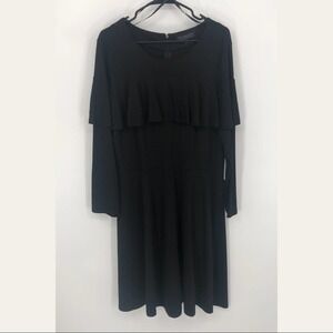 ELOQUII Black Long Sleeve Tiered Ruffle Casual Dress Size 16 NEW